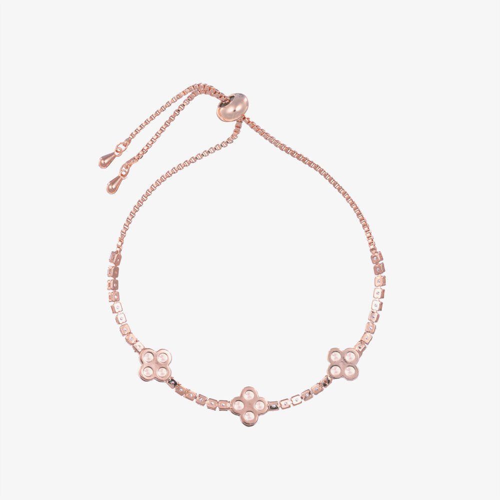 David Charles-Girls Pink Clover Charm Bracelet | Childrensalon Outlet