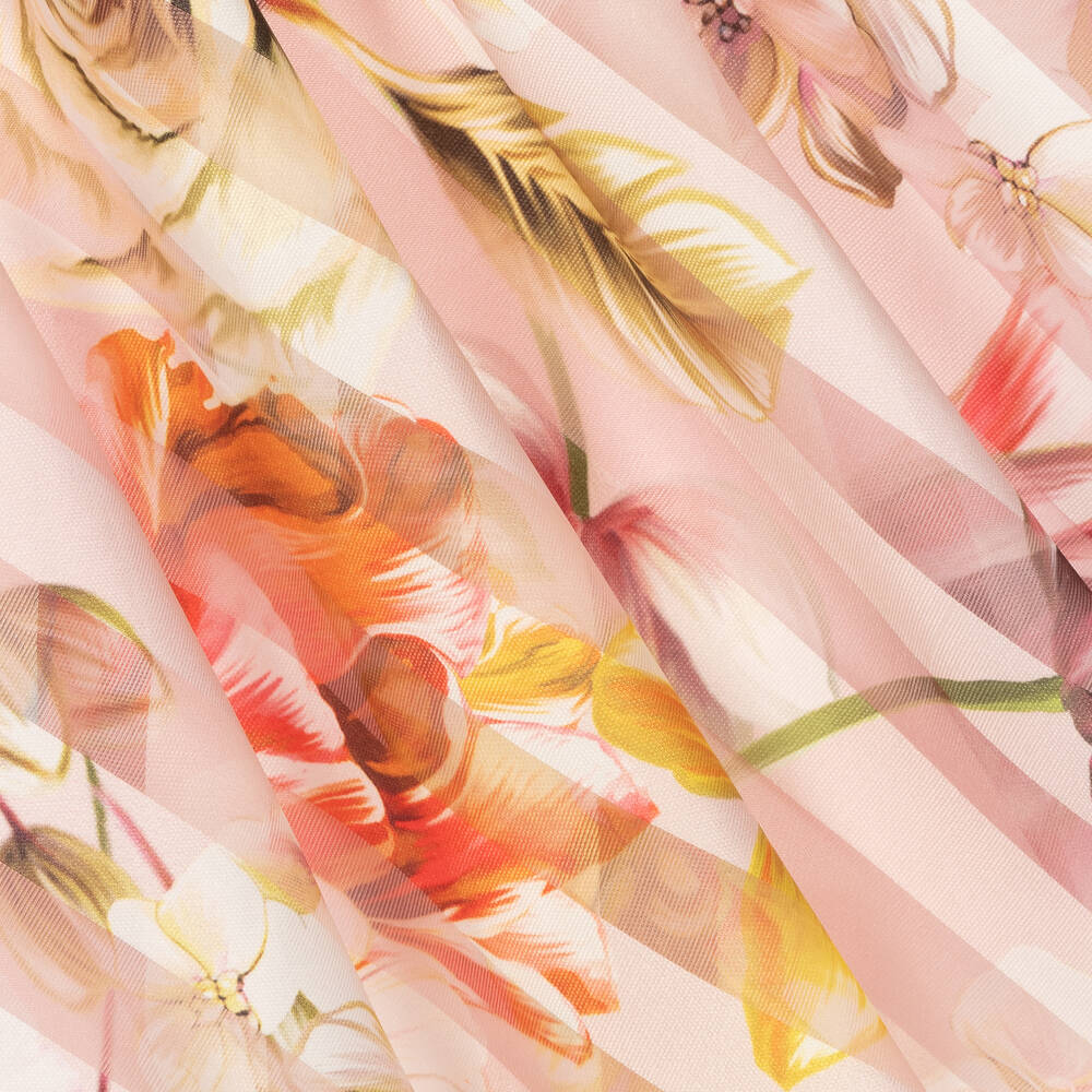 David Charles-Розовое платье из органзы с цветами | Childrensalon Outlet