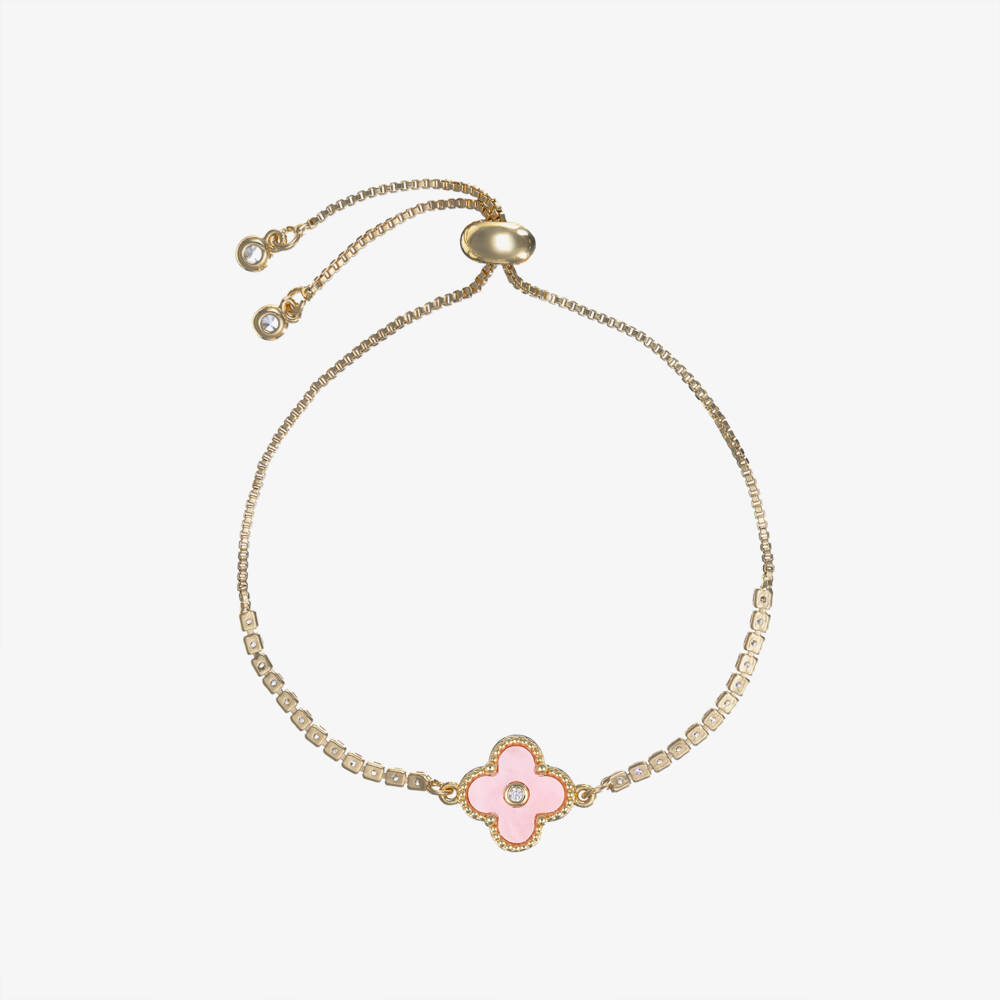 David Charles-Girls Pink & Gold Clover Jewel | Childrensalon Outlet