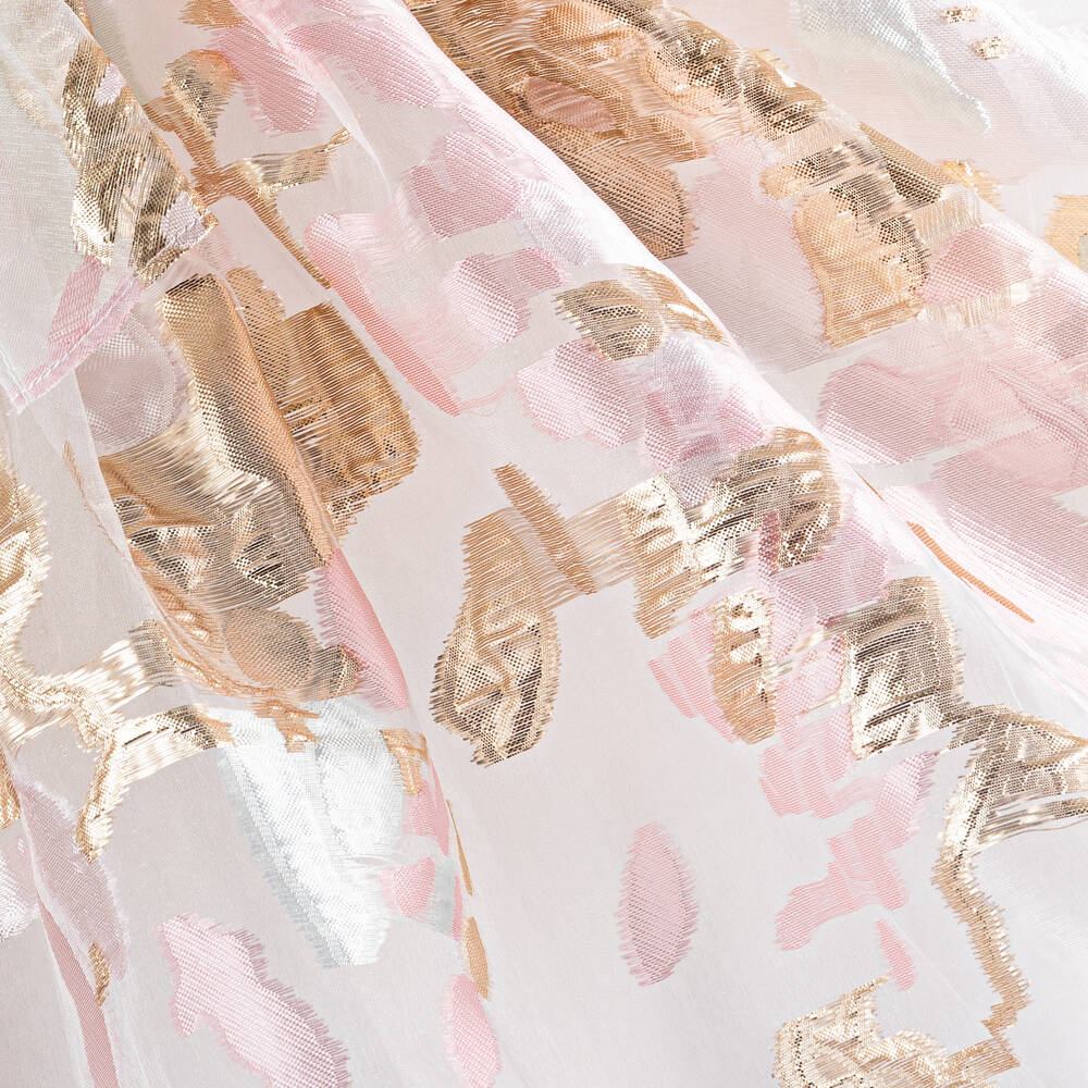 David Charles-Розово-золотистое платье из органзы | Childrensalon Outlet