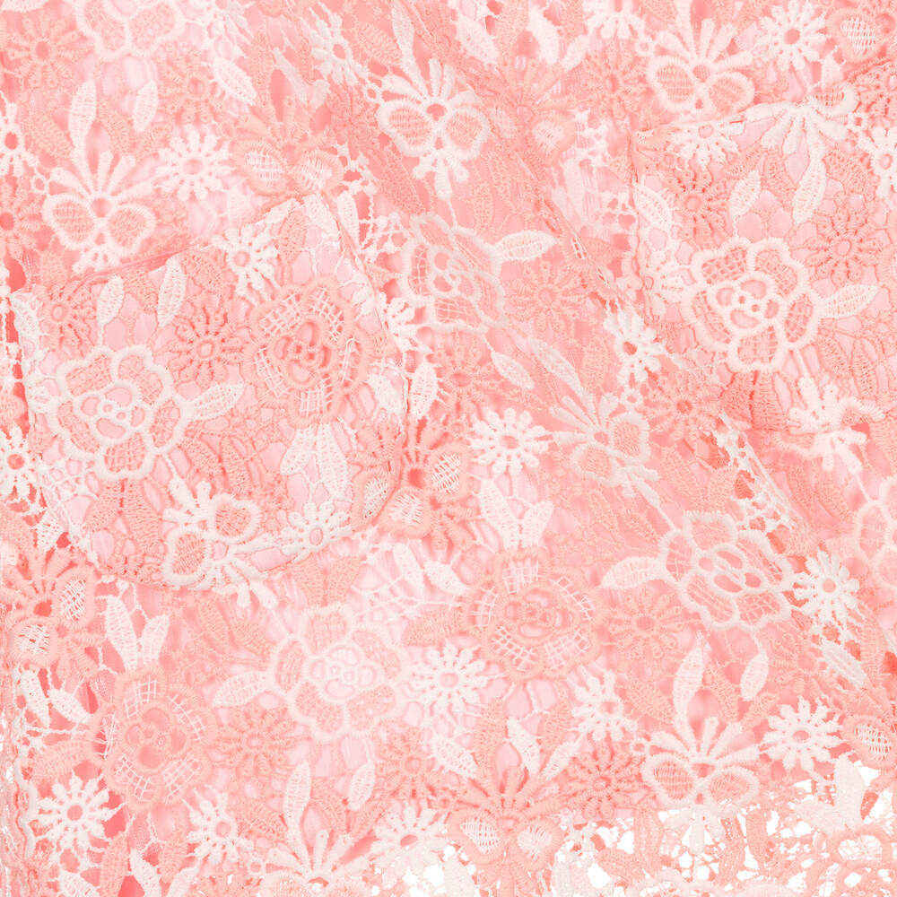 David Charles-Girls Pink Lace Dress | Childrensalon Outlet