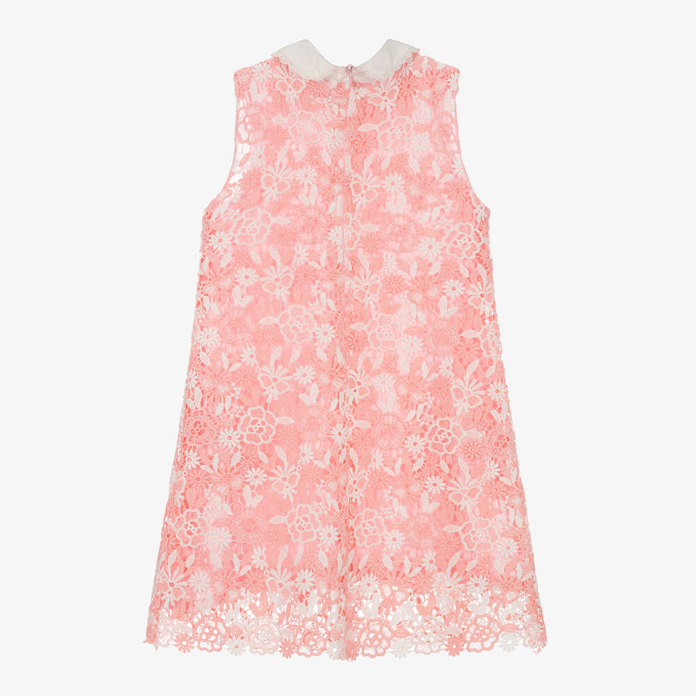 David Charles-Girls Pink Lace Dress | Childrensalon Outlet