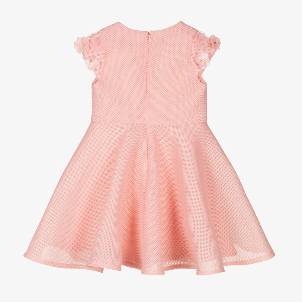 David Charles-Розовое сетчатое платье с цветами | Childrensalon Outlet
