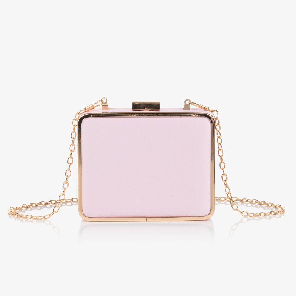 David Charles-Girls Pink Satin Bow Handbag (12cm) | Childrensalon Outlet