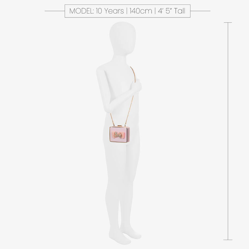 David Charles-Girls Pink Satin Bow Handbag (12cm) | Childrensalon Outlet
