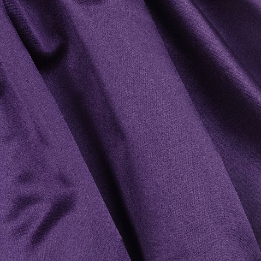 David Charles-Girls Purple Satin Diamanté Button Dress | Childrensalon Outlet