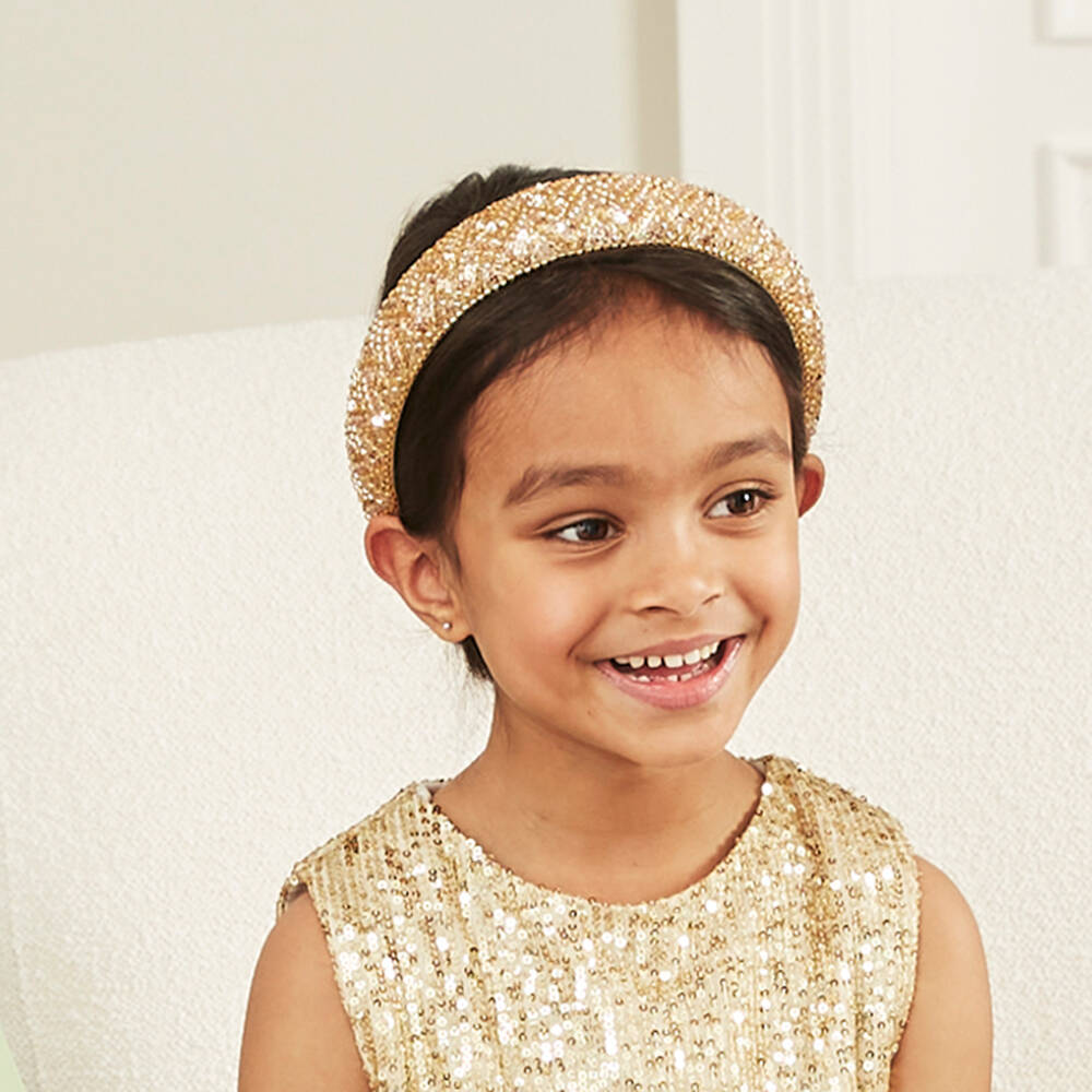 David Charles-طوق شعر للبنات مزين بالخرز والترتر اللامع | Childrensalon Outlet