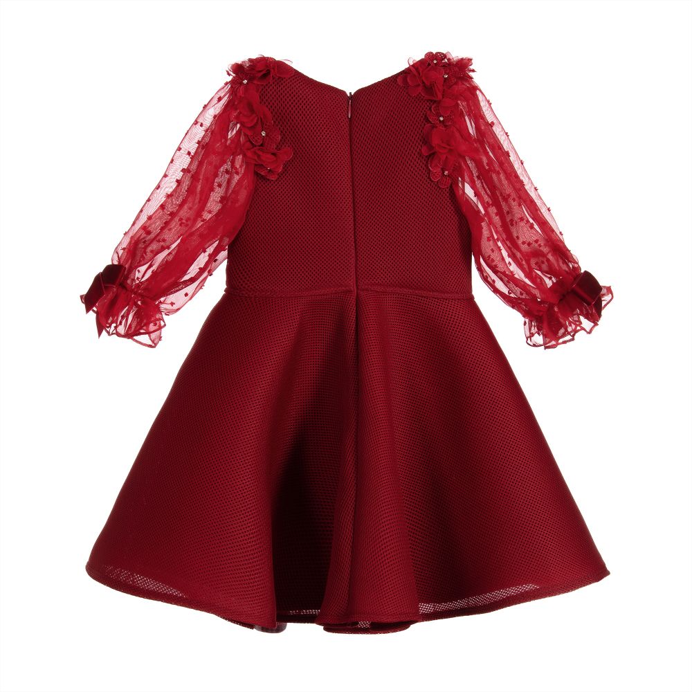 David Charles Girls Red Neoprene Dress Childrensalon Outlet
