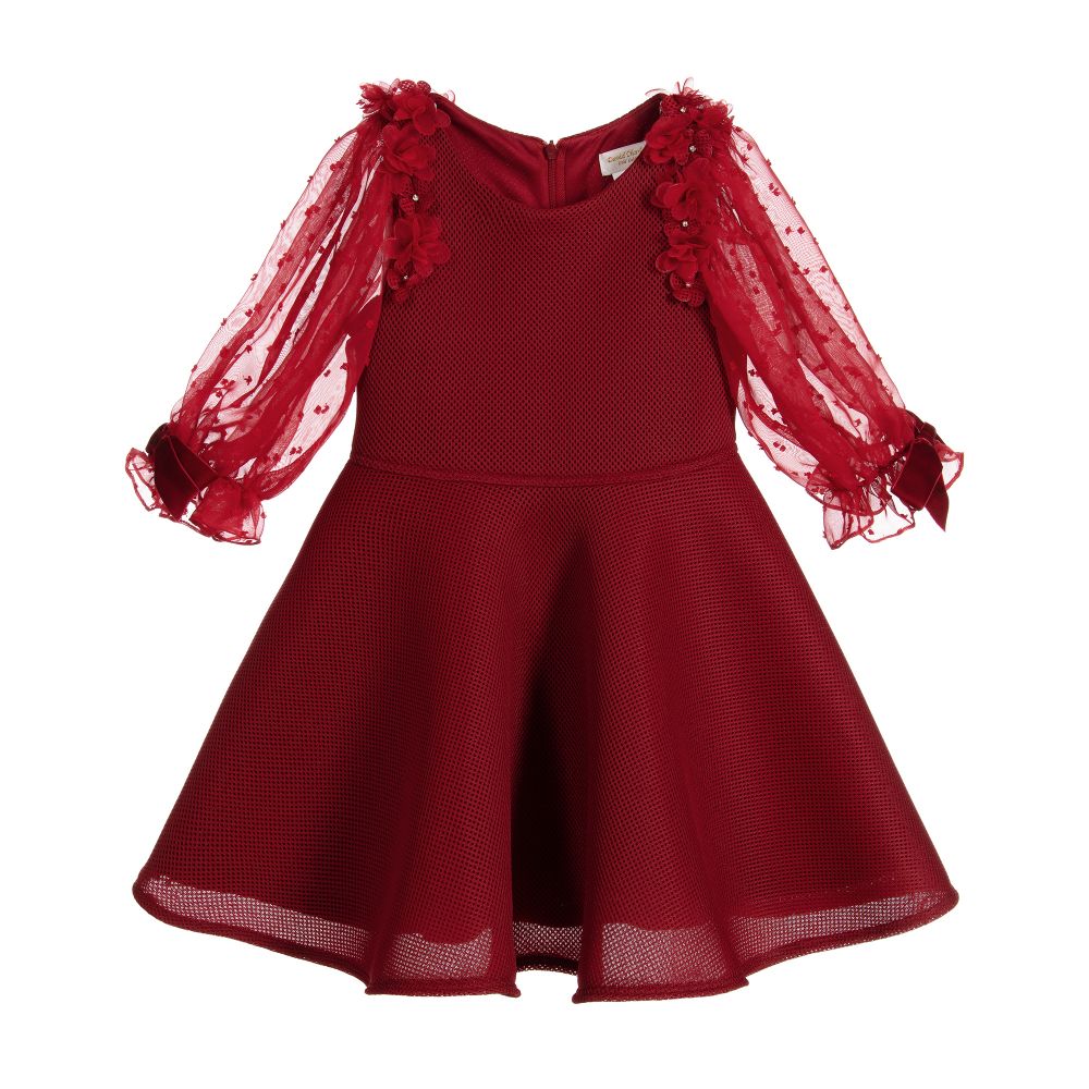 David Charles - Girls Red Neoprene Dress | Childrensalon