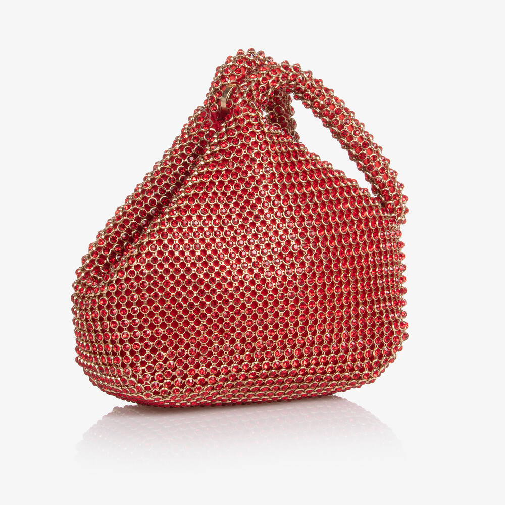 David Charles-Girls Red Rhinestones Bag (15cm) | Childrensalon Outlet