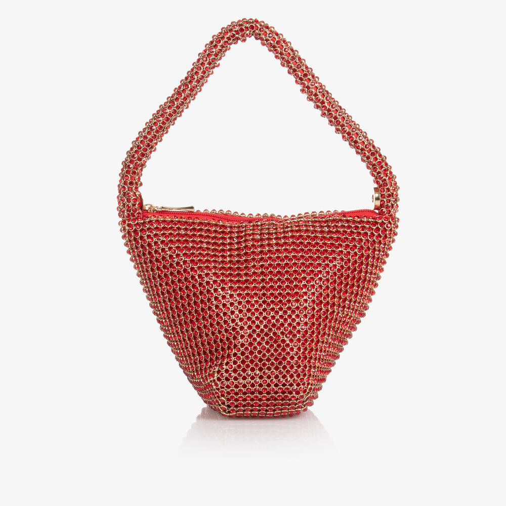 David Charles-Girls Red Rhinestones Bag (15cm) | Childrensalon Outlet