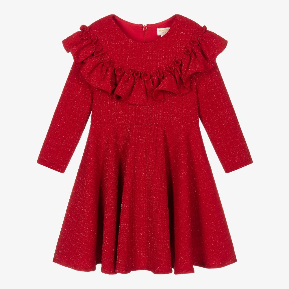 David Charles - Красное платье с оборками для девочек | Childrensalon