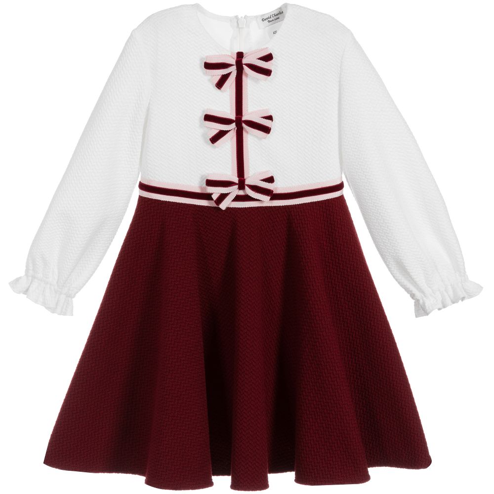 David Charles - Kleid in Rot und Weiß für Mädchen | Childrensalon