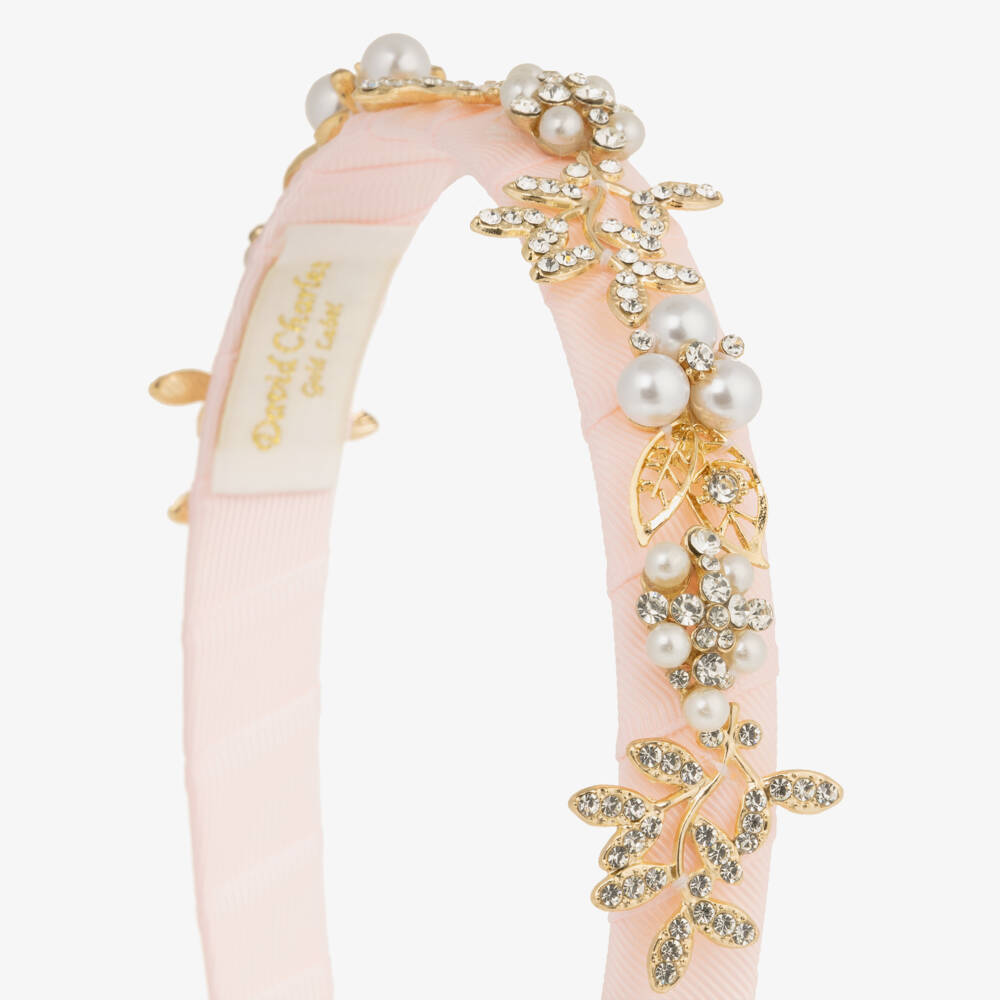 David Charles-Girls Rose & Gem Leaf Adornment | Childrensalon Outlet