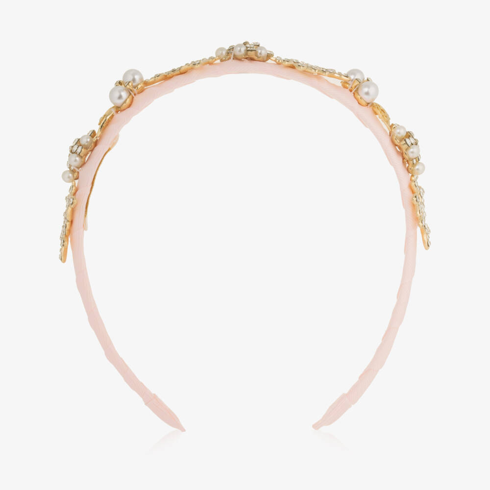 David Charles-Girls Rose & Gem Leaf Adornment | Childrensalon Outlet