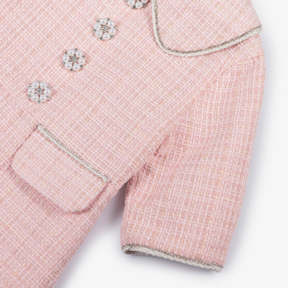 David Charles-Girls Rosy Tweed Delight Dress | Childrensalon Outlet