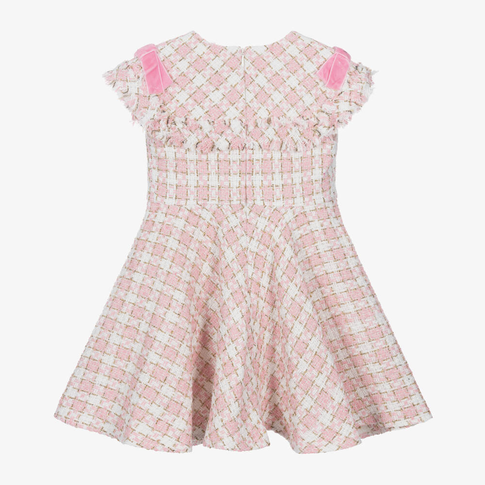 David Charles-Платье из розового твида для девочек | Childrensalon Outlet