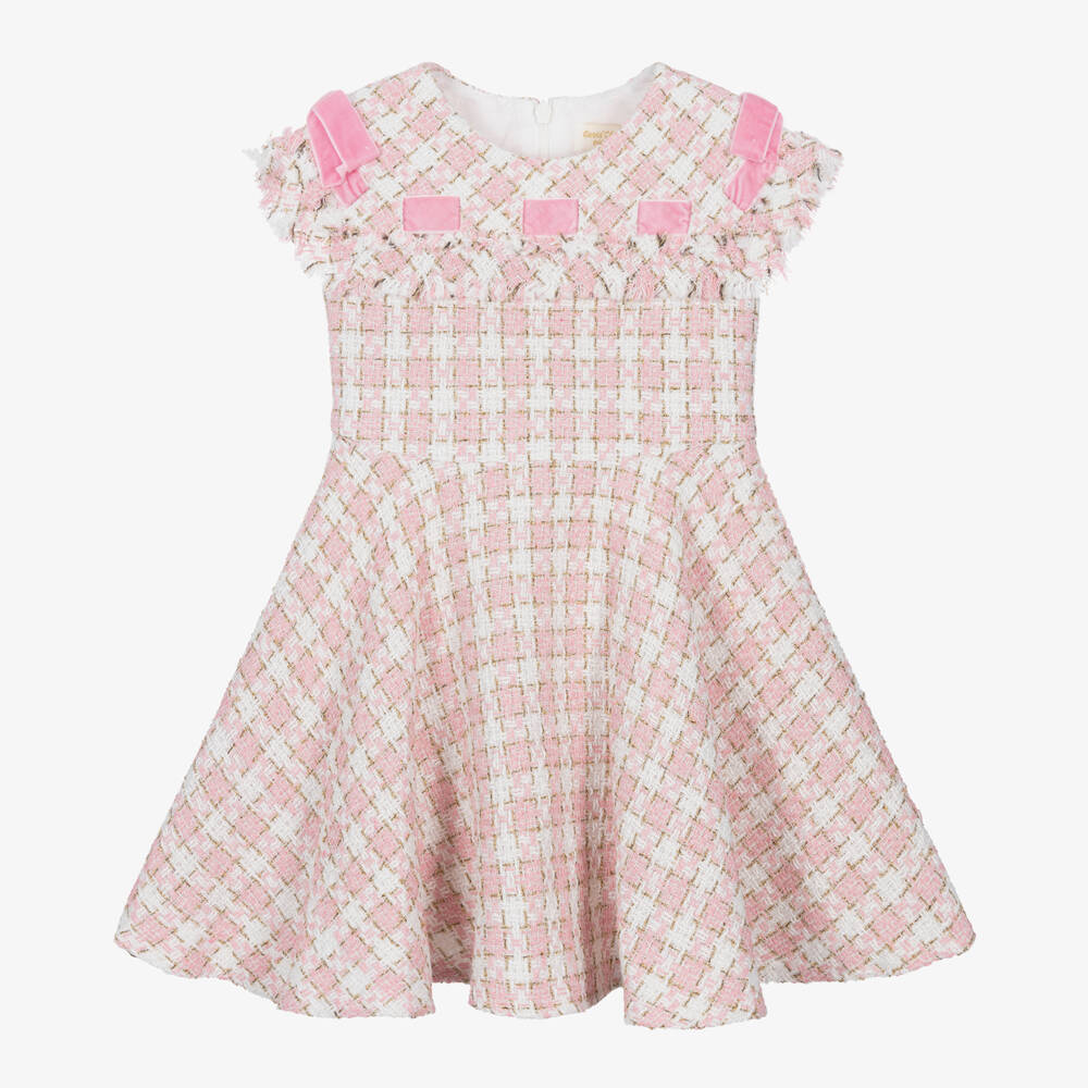 David Charles-Girls Rosy Tweed Delight Dress | Childrensalon Outlet