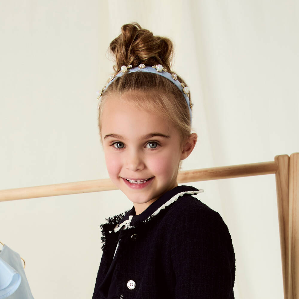 David Charles-Сияющий синий ободок для девочек | Childrensalon Outlet
