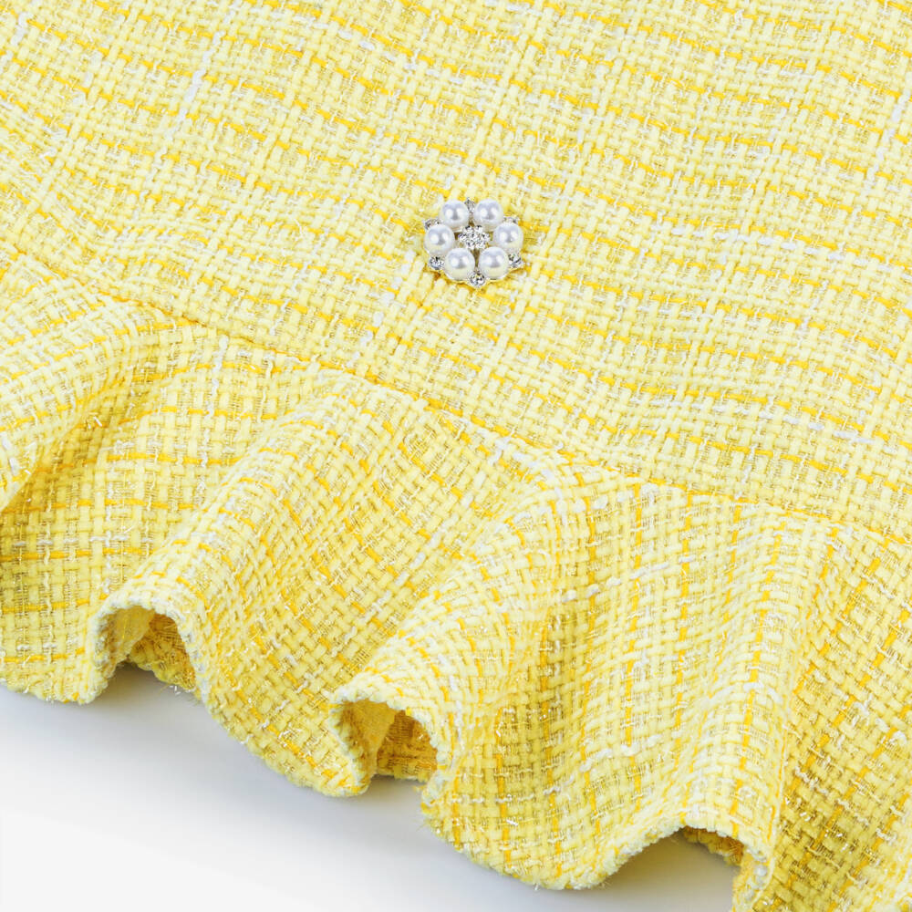 David Charles-Girls Sunshine Shimmer Tweed Gown | Childrensalon Outlet