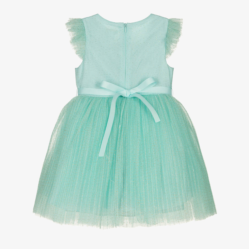 David Charles-Girls Turquoise Blue Tulle Dress | Childrensalon Outlet