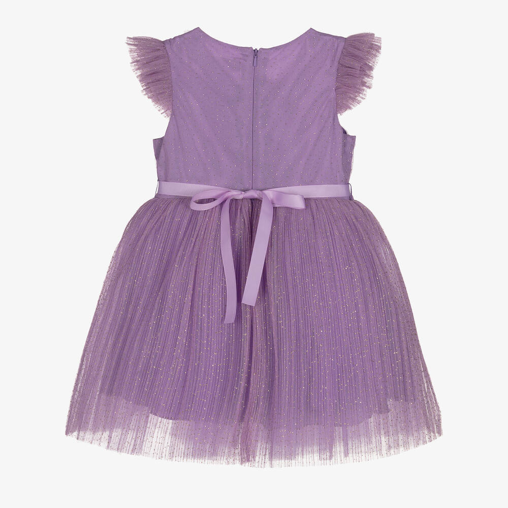 David Charles-Girls Violet Purple Tulle Dress | Childrensalon Outlet