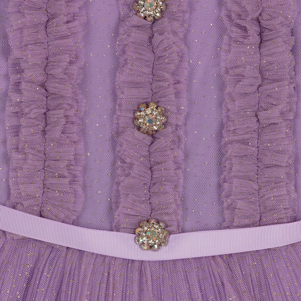 David Charles-Girls Violet Purple Tulle Dress | Childrensalon Outlet