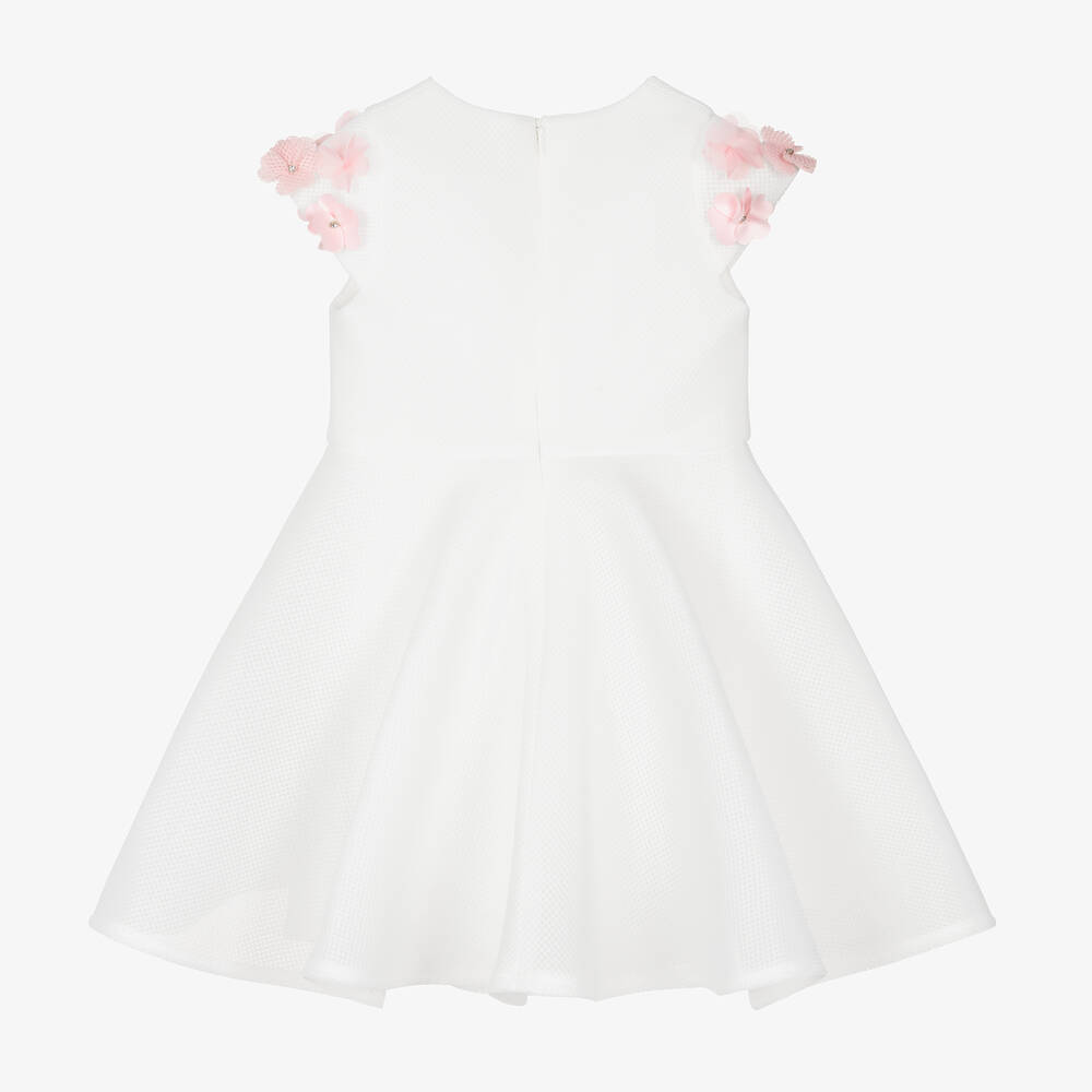 David Charles-Белое сетчатое платье с цветами | Childrensalon Outlet