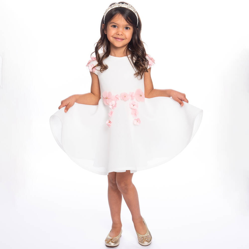 人気ランキング1位～（売れ筋商品） Girls - Charles David White Dress Flower Mesh フォーマル・ドレス・スーツ