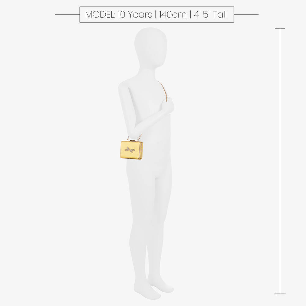 David Charles-Girls Yellow Crystal Bow Bag (12cm) | Childrensalon Outlet