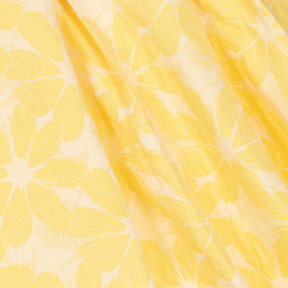 David Charles-Girls Yellow Floral Jacquard Dress | Childrensalon Outlet