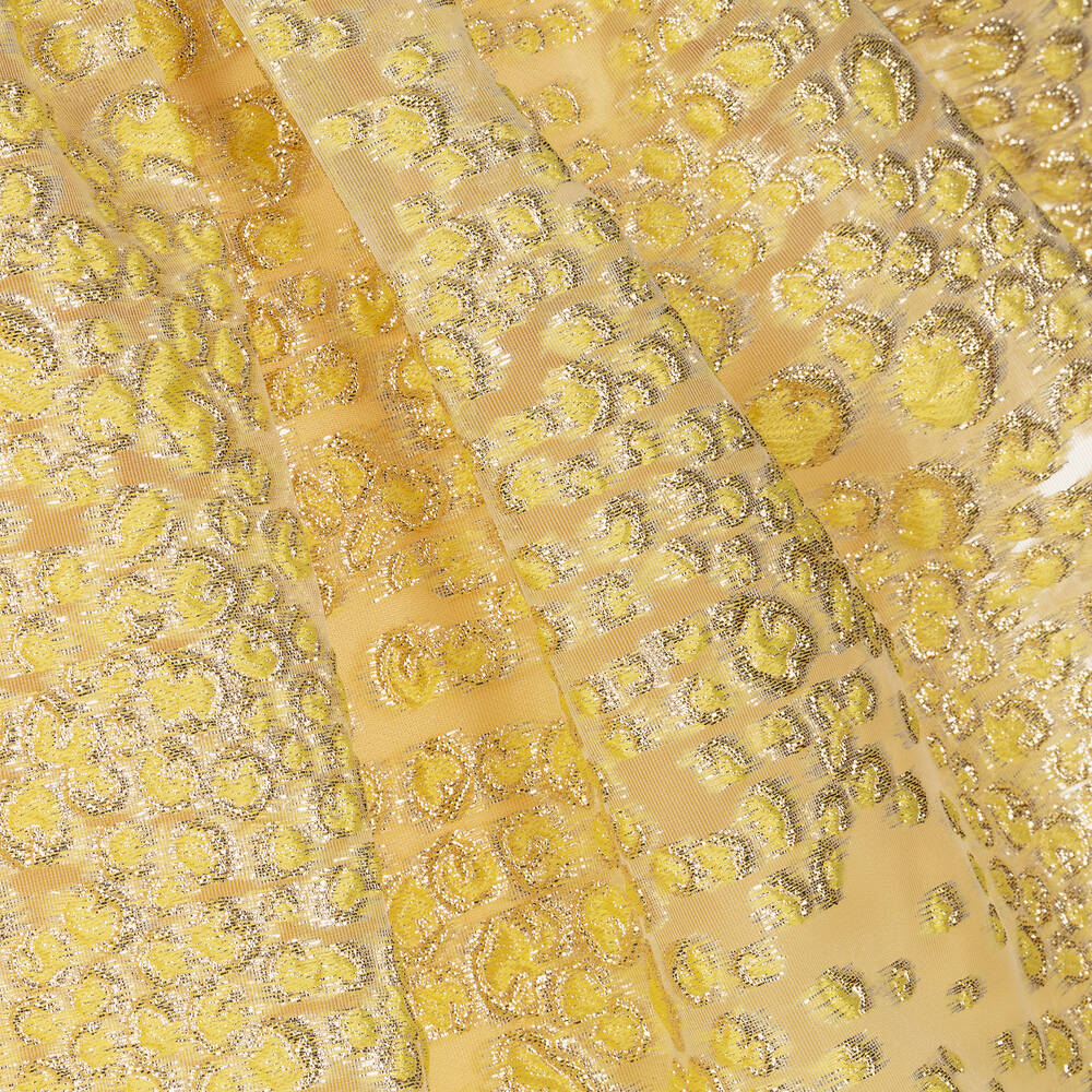 David Charles-Girls Yellow Organza Brocade Dress | Childrensalon Outlet