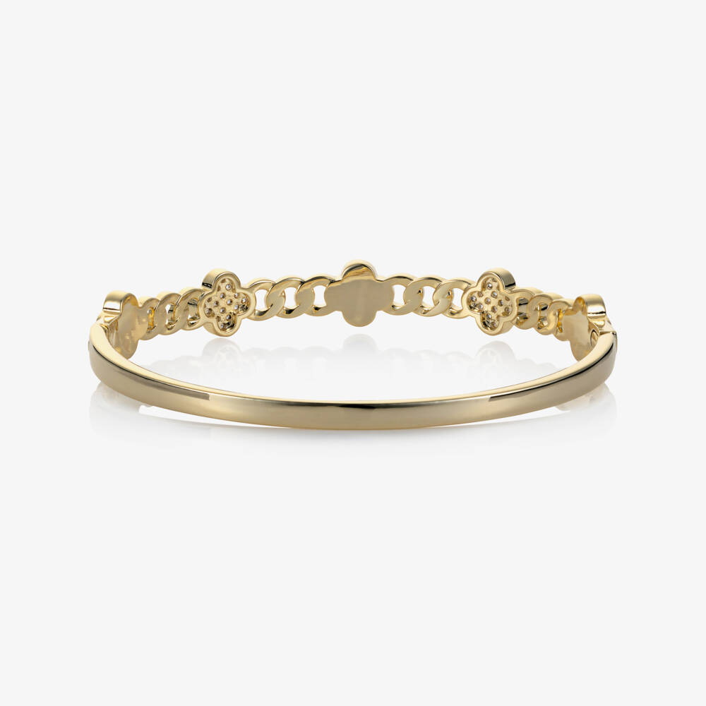 David Charles-Золотой браслет с подвеской в виде клевера для девочек | Childrensalon Outlet