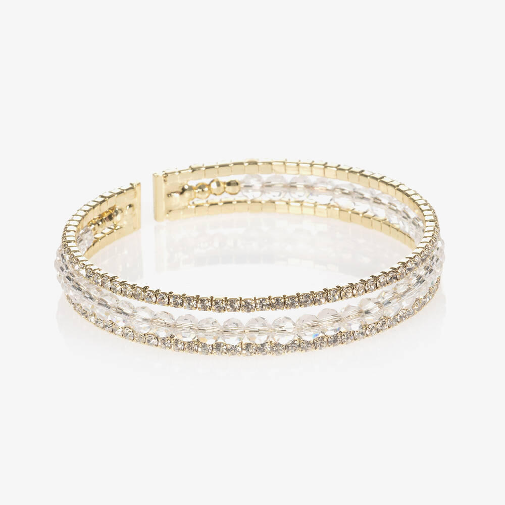 David Charles-Gold Crystal Diamanté Bracelet | Childrensalon Outlet