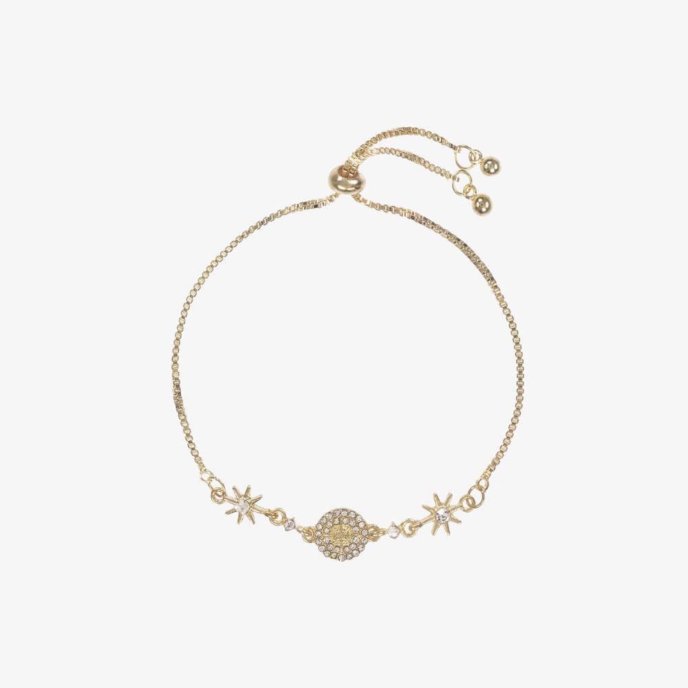 David Charles - Goldfarbenes Strass-Armband (24 cm) | Childrensalon