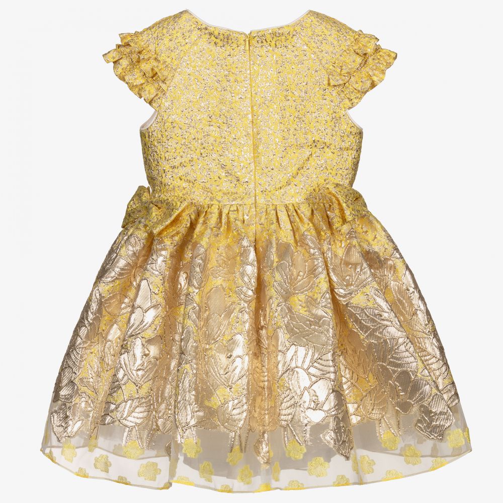 David Charles-Золотистое жаккардовое платье | Childrensalon Outlet