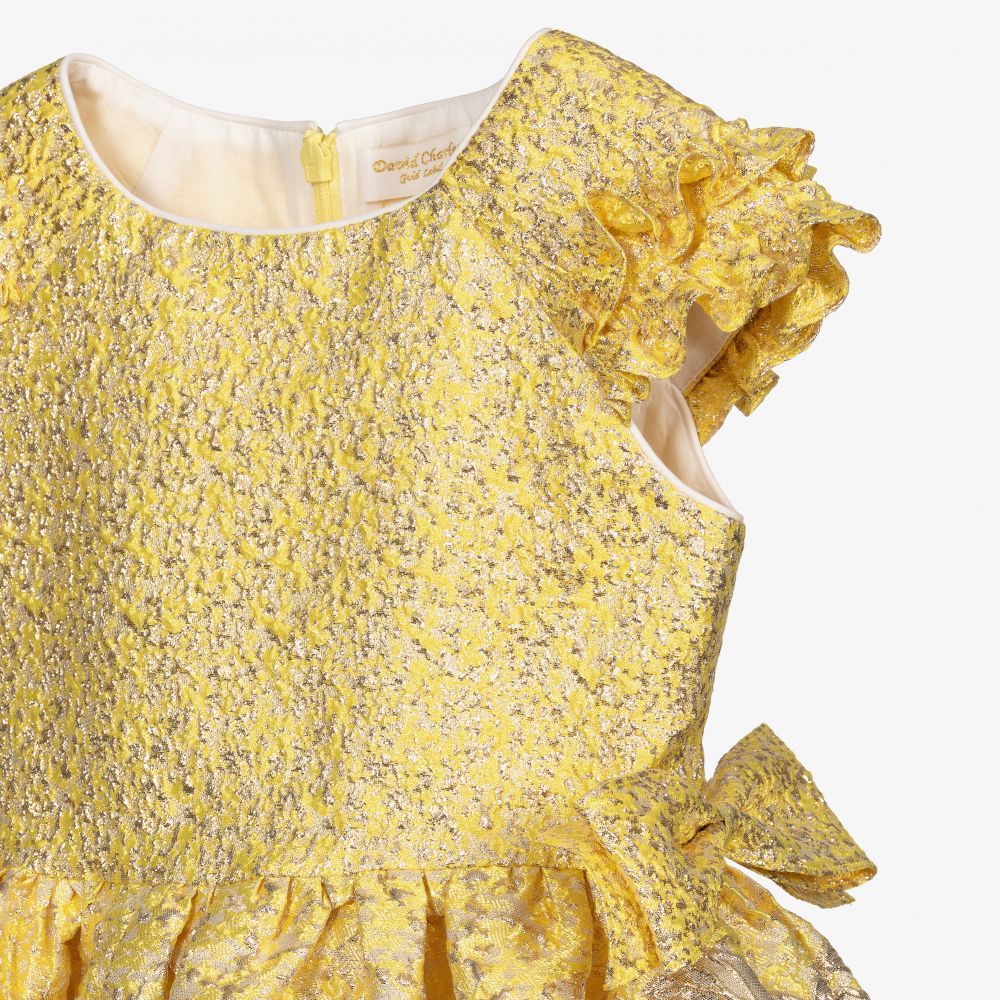 David Charles-Золотистое жаккардовое платье | Childrensalon Outlet