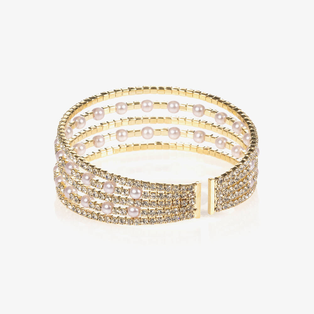 David Charles-Золотистый браслет с жемчужинами и стразами | Childrensalon Outlet