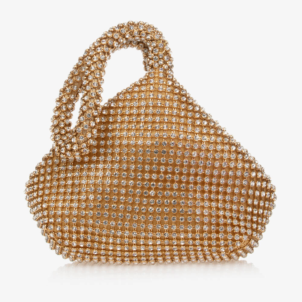 David Charles - Золотистая сумочка со стразами (15см) | Childrensalon