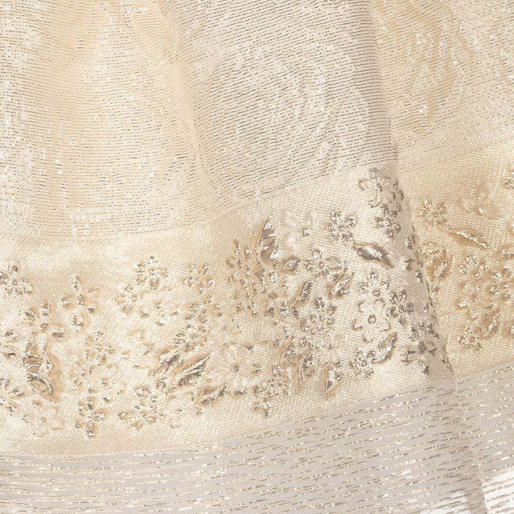 David Charles-Ivory & Gold Brocade Dress  | Childrensalon Outlet
