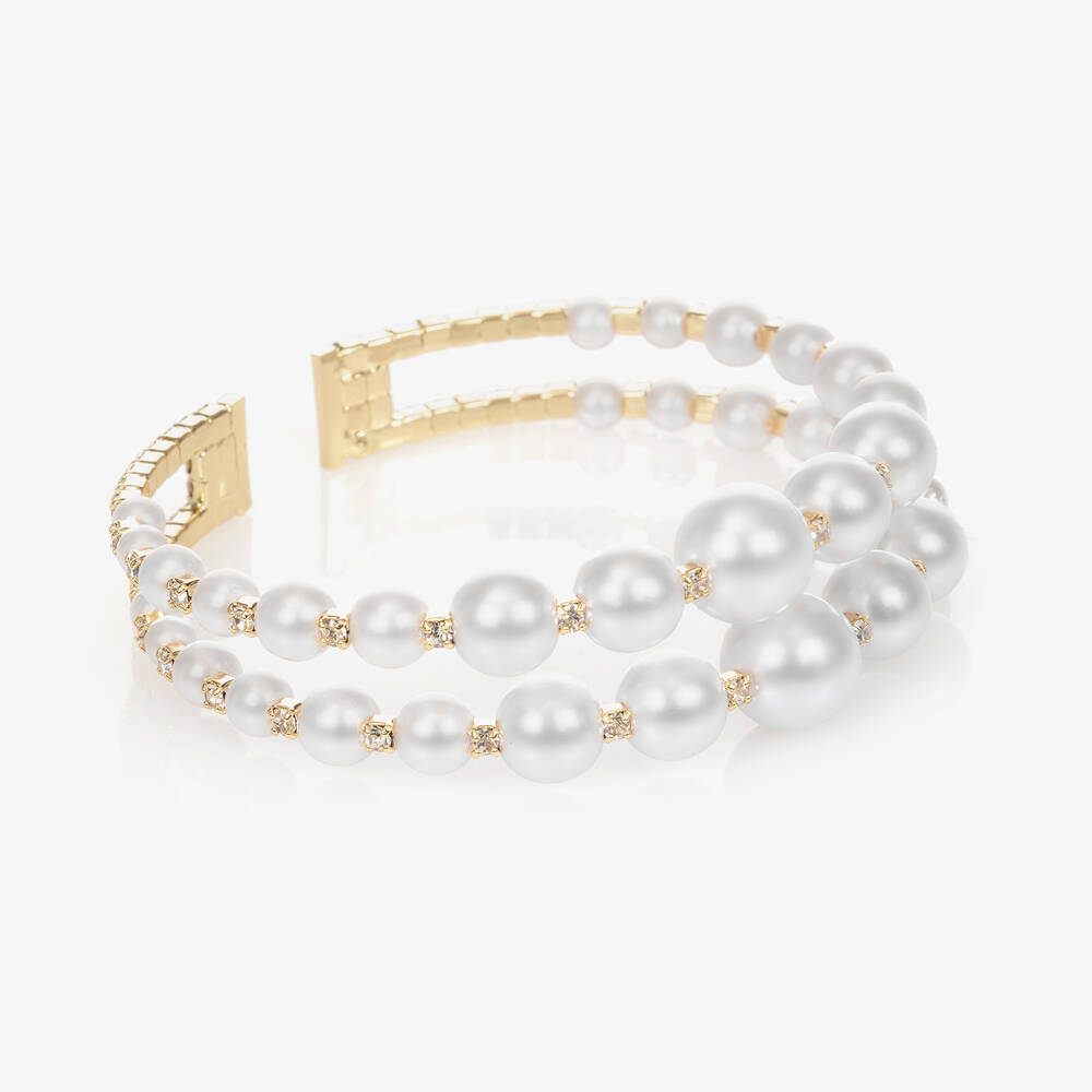 David Charles - Pearl & Diamanté Bracelet  | Childrensalon