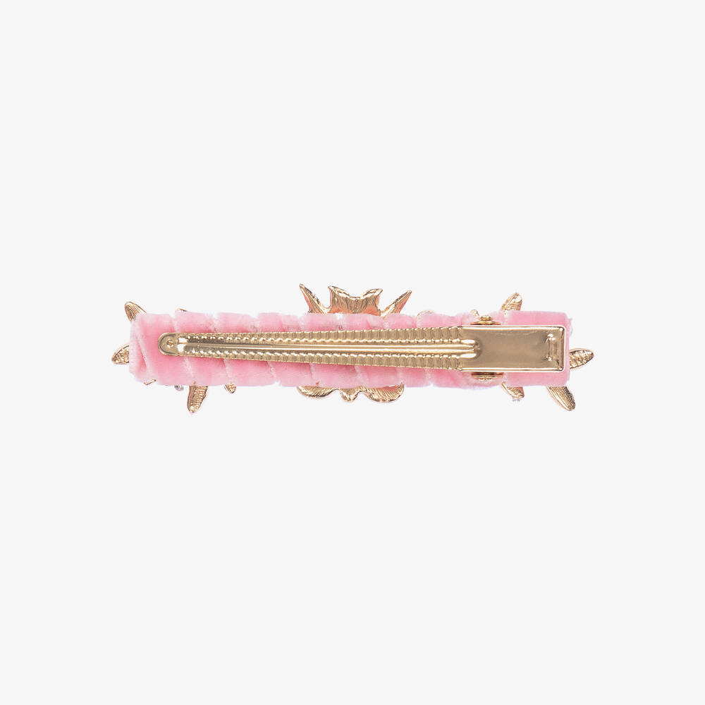 David Charles-Pink Floral Hair Clip (9cm) | Childrensalon Outlet