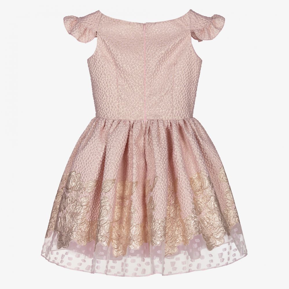 David Charles-Золотисто-розовое платье из парчи | Childrensalon Outlet