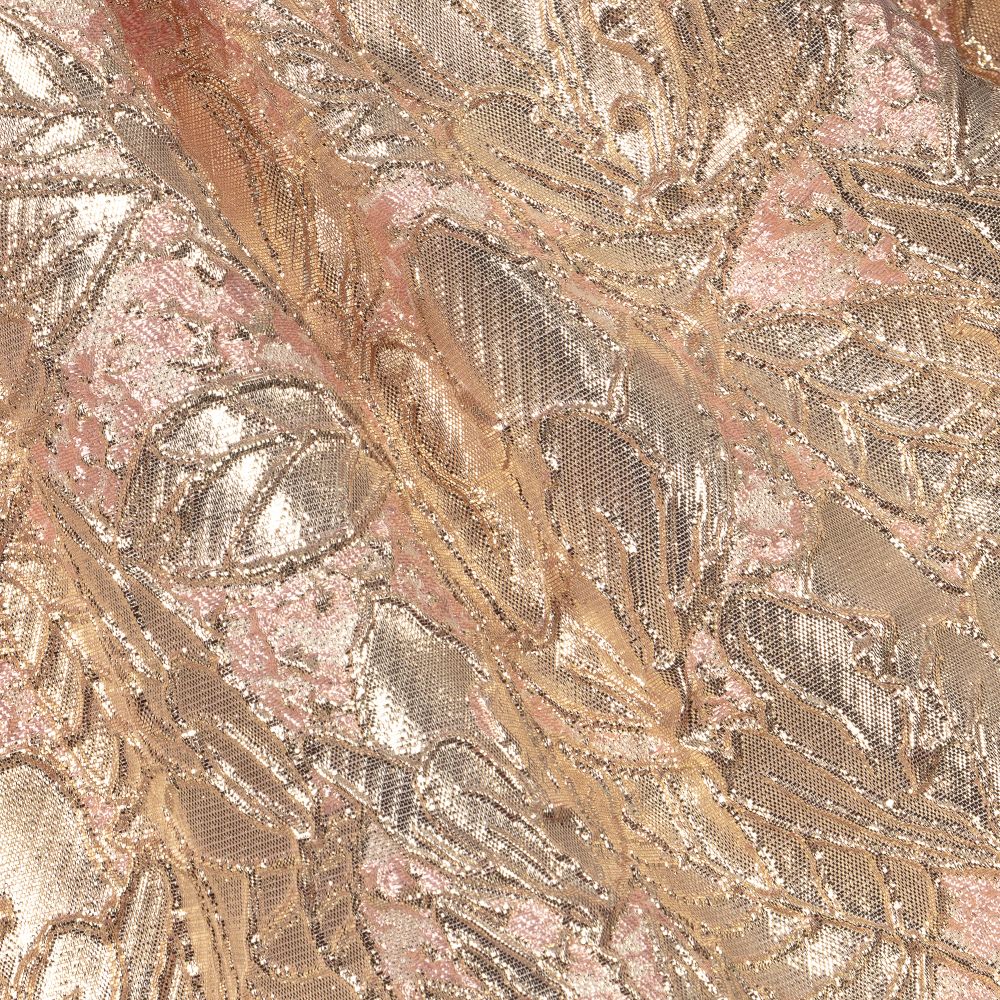 David Charles-Розово-золотистое жаккардовое платье | Childrensalon Outlet