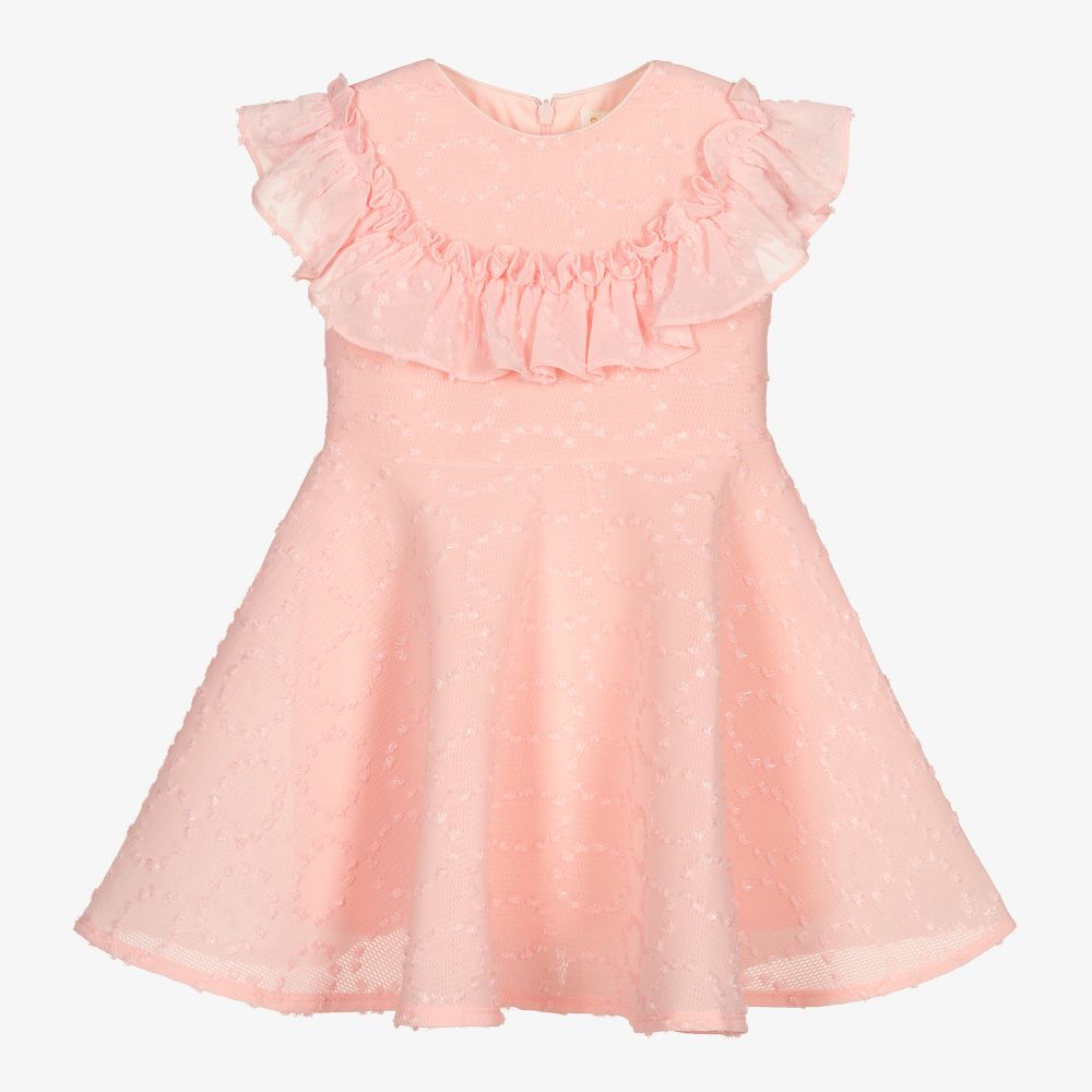 David Charles - Rosa Plumeti-Neoprenkleid   | Childrensalon