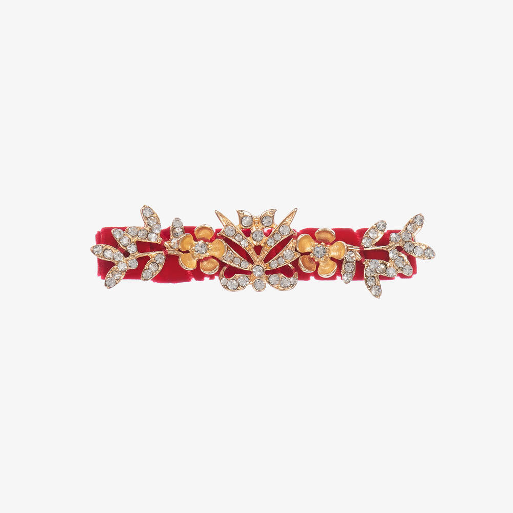 David Charles - Rote Blumen-Haarspange (9 cm) | Childrensalon