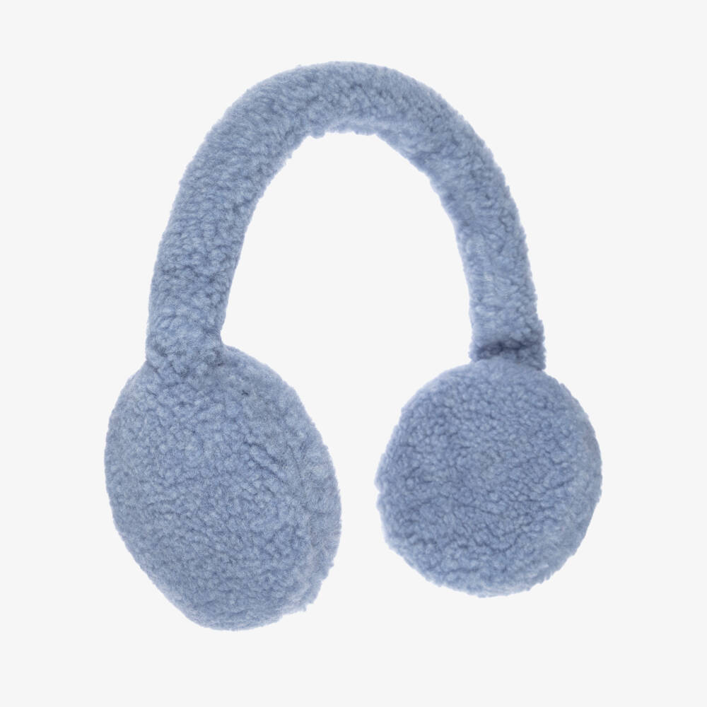 Il Gufo-Denim Blue Sherpa Fleece Earmuffs | Childrensalon Outlet