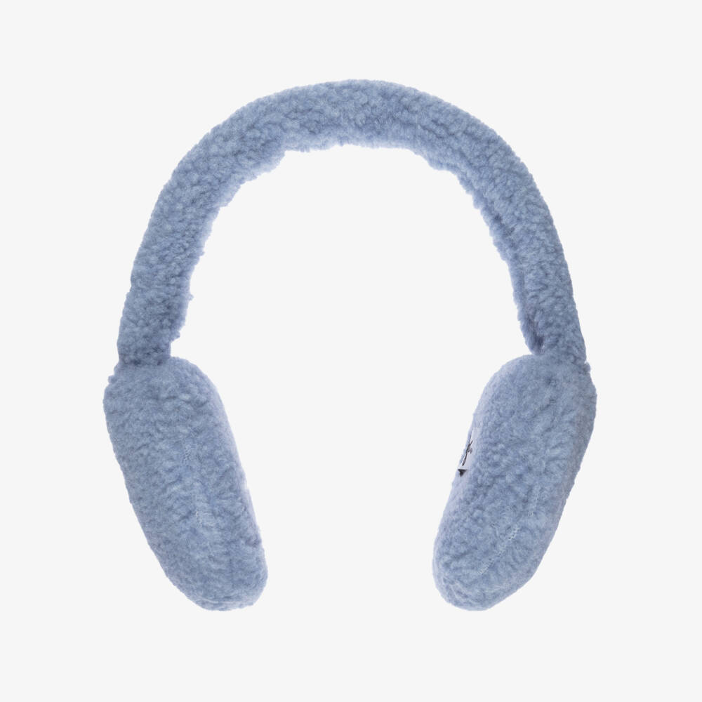 Il Gufo-Denim Blue Sherpa Fleece Earmuffs | Childrensalon Outlet