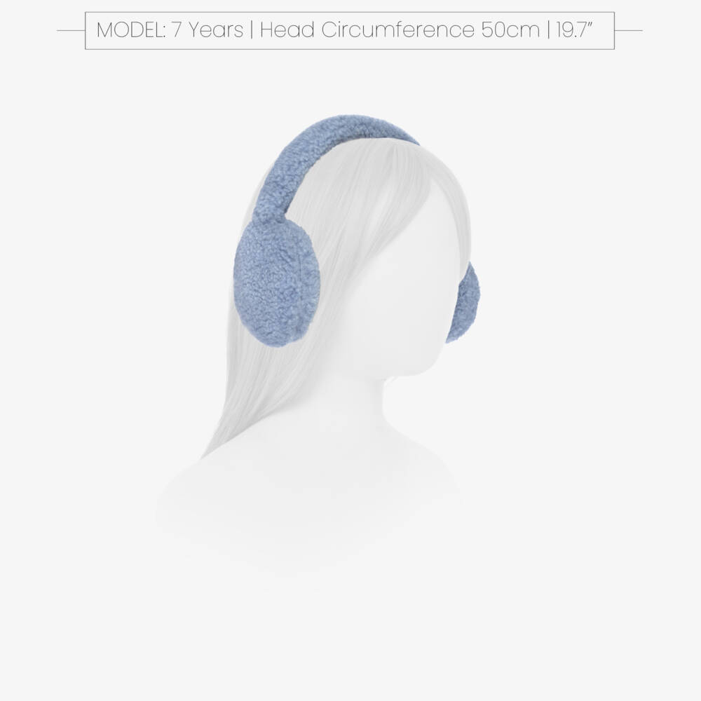Il Gufo-Denim Blue Sherpa Fleece Earmuffs | Childrensalon Outlet