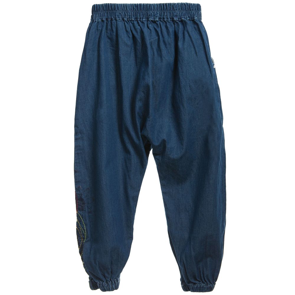 Desigual-Blue Cotton Chambray Harem Trousers  | Childrensalon Outlet